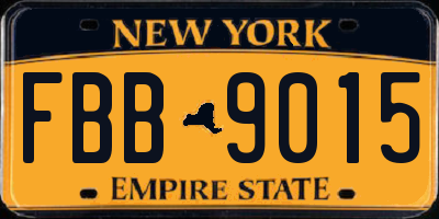 NY license plate FBB9015