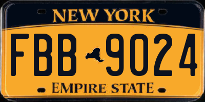 NY license plate FBB9024