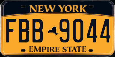NY license plate FBB9044