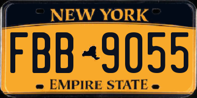 NY license plate FBB9055