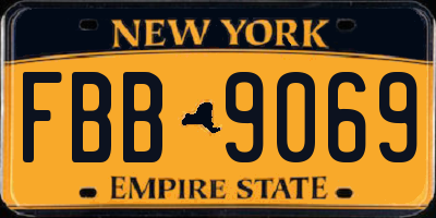 NY license plate FBB9069