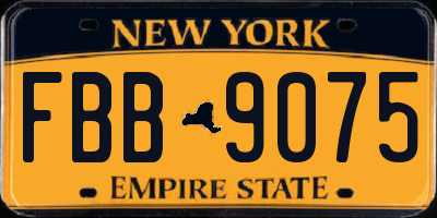 NY license plate FBB9075