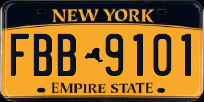 NY license plate FBB9101