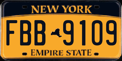 NY license plate FBB9109