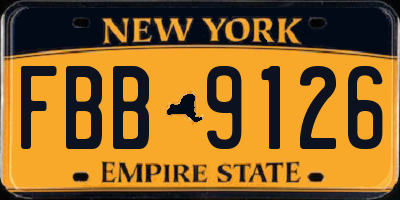 NY license plate FBB9126