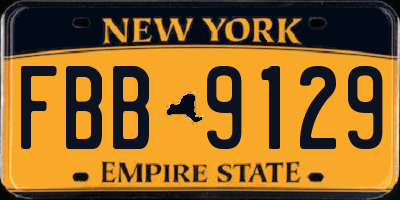 NY license plate FBB9129