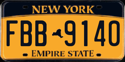 NY license plate FBB9140
