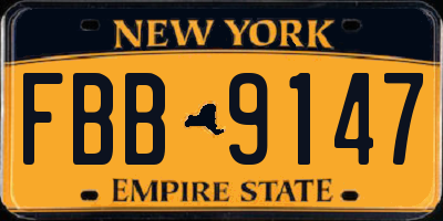 NY license plate FBB9147