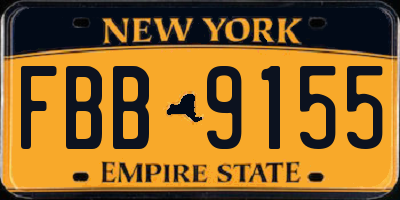 NY license plate FBB9155