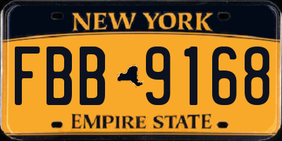 NY license plate FBB9168