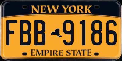 NY license plate FBB9186