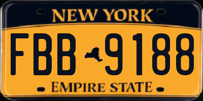 NY license plate FBB9188
