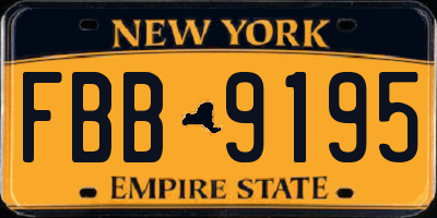 NY license plate FBB9195