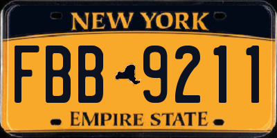 NY license plate FBB9211