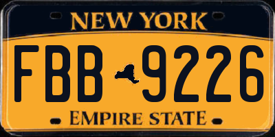 NY license plate FBB9226