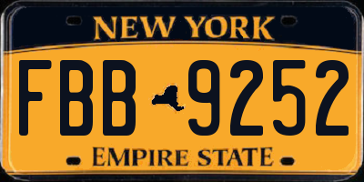 NY license plate FBB9252