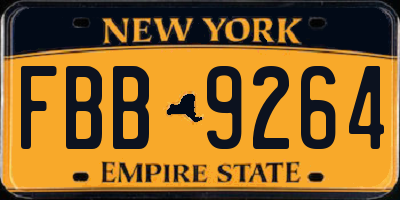 NY license plate FBB9264