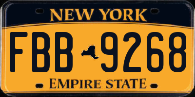 NY license plate FBB9268