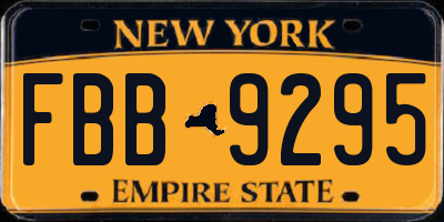 NY license plate FBB9295
