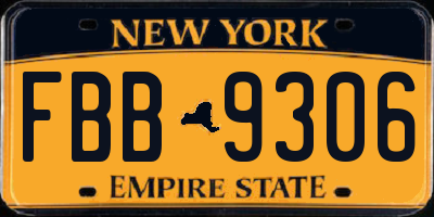 NY license plate FBB9306