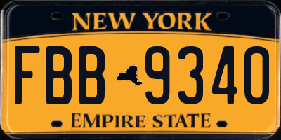 NY license plate FBB9340