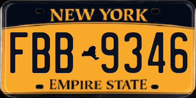 NY license plate FBB9346