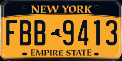 NY license plate FBB9413