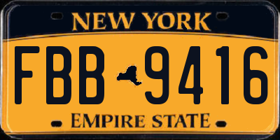 NY license plate FBB9416
