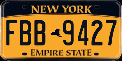 NY license plate FBB9427