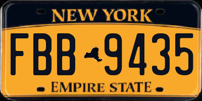 NY license plate FBB9435