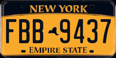 NY license plate FBB9437