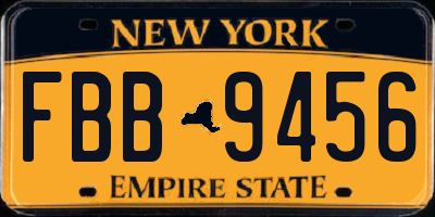 NY license plate FBB9456