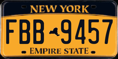 NY license plate FBB9457