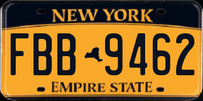 NY license plate FBB9462