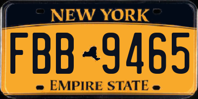 NY license plate FBB9465