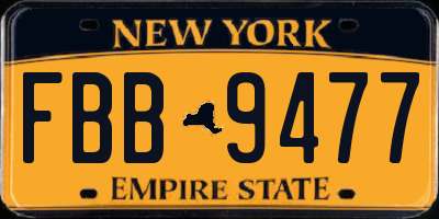 NY license plate FBB9477
