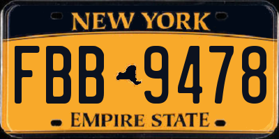 NY license plate FBB9478