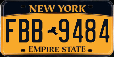NY license plate FBB9484