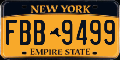 NY license plate FBB9499