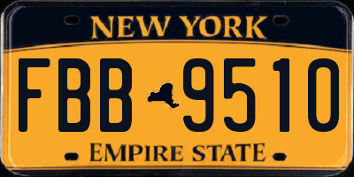 NY license plate FBB9510
