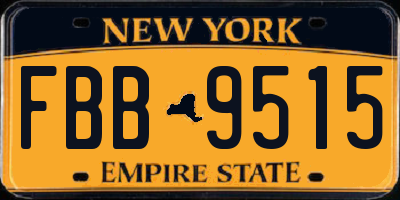 NY license plate FBB9515