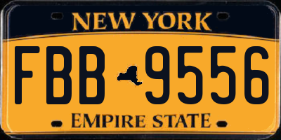 NY license plate FBB9556