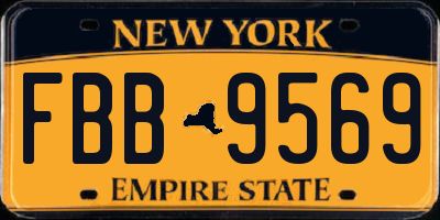 NY license plate FBB9569
