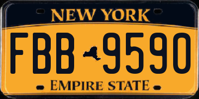 NY license plate FBB9590