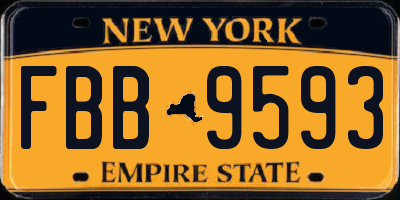 NY license plate FBB9593