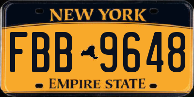 NY license plate FBB9648