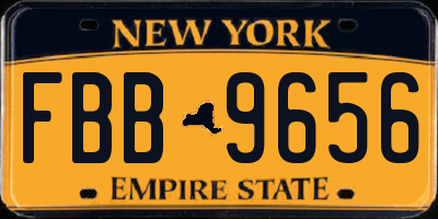 NY license plate FBB9656