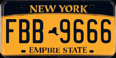 NY license plate FBB9666