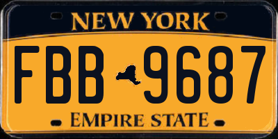 NY license plate FBB9687