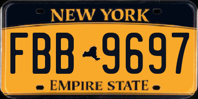 NY license plate FBB9697
